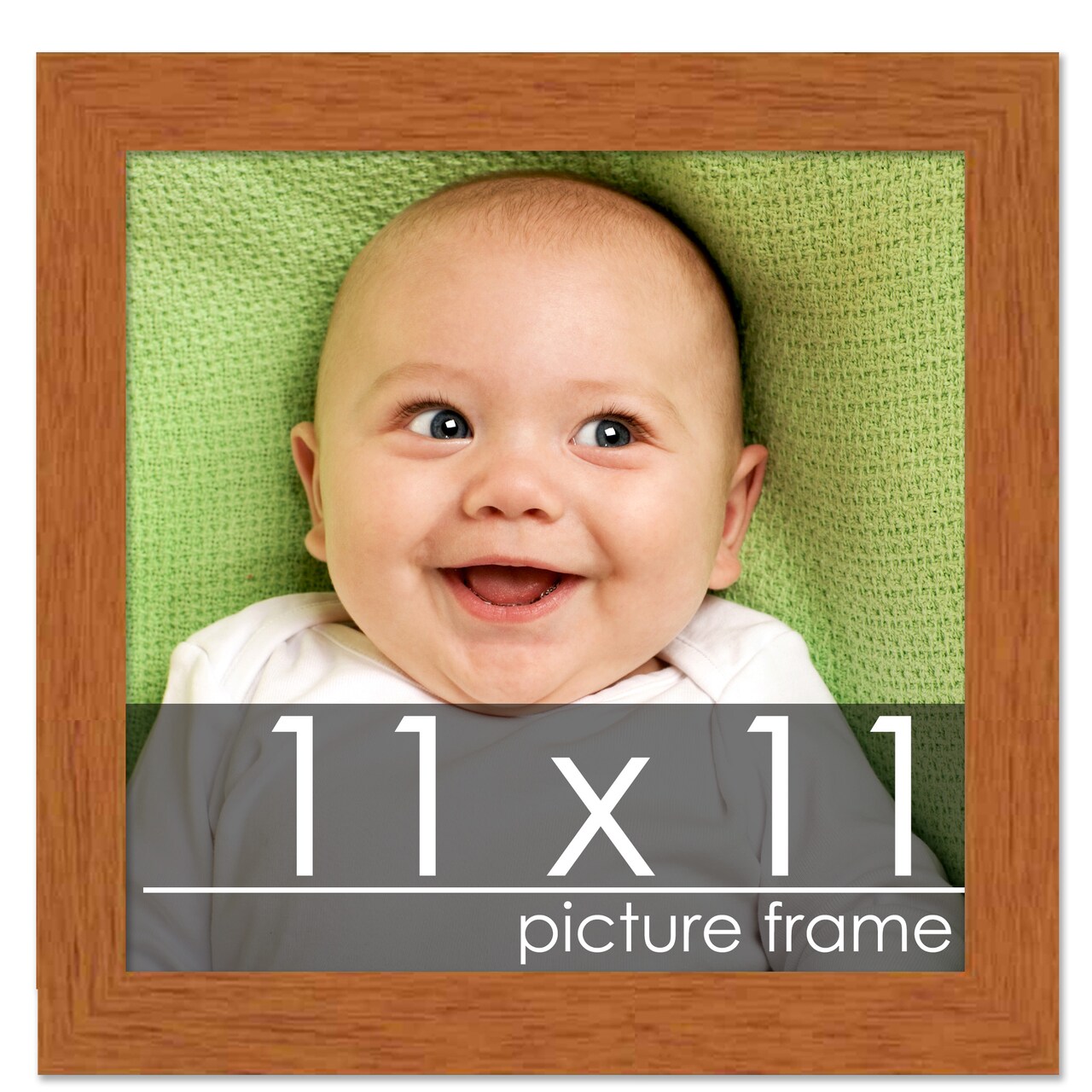 Square Modernist Brown Picture Frame - UV Acrylic, Foam Board Backing, Hanging Hardware